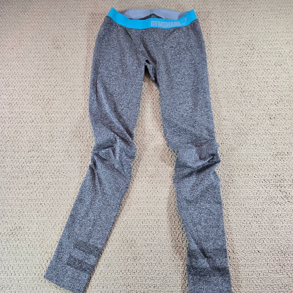 Gymshark Womens US 6-8 Grey Leggings w/Blue Accents